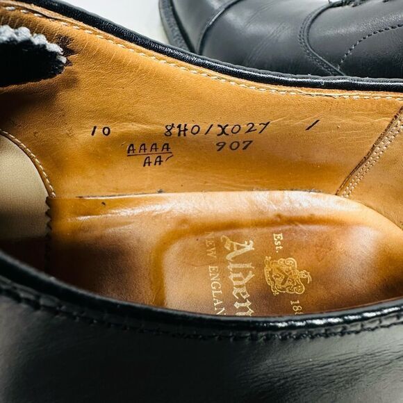 ALDEN 907 Men’s Straight Tip Balmoral Black Calfskin Shoes Size 10AAAA/AA main image 8